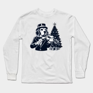 Beagle Playing Violin Christmas Long Sleeve T-Shirt